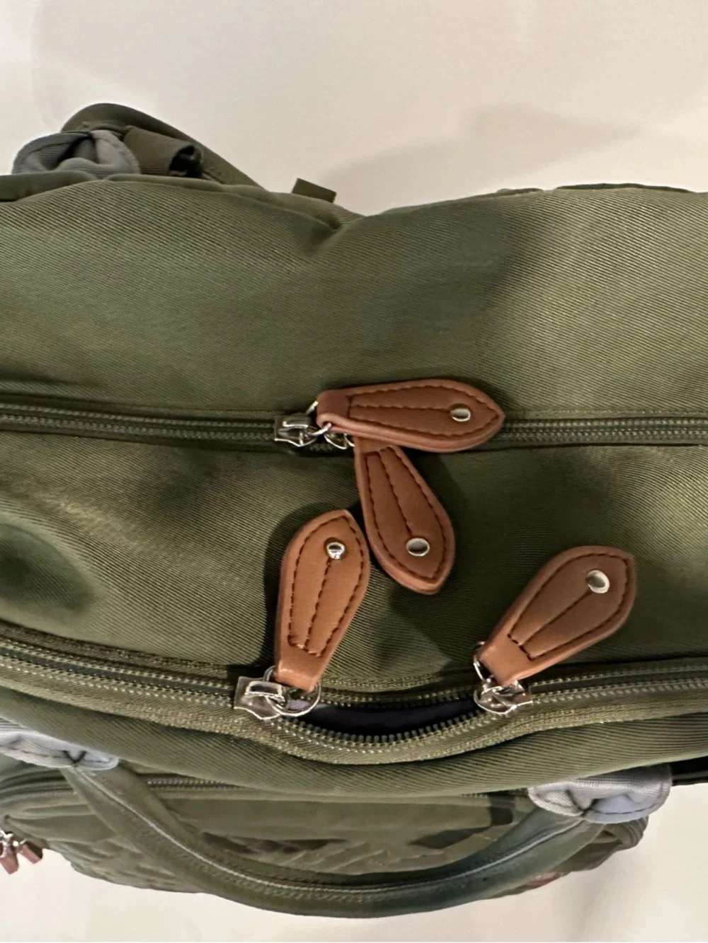 Olive Green Quilted Baby Backpack